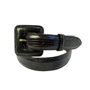 Genuine KLEINBERG SHERRILL Black Lizard Leather Women Belt Size S 29-30
